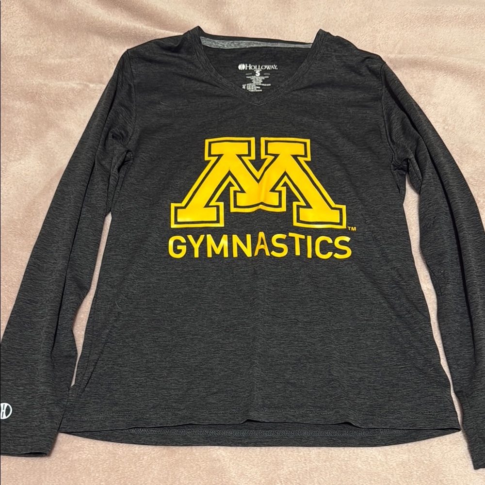 U of M Black Long Sleeve Gymnastics Shirt